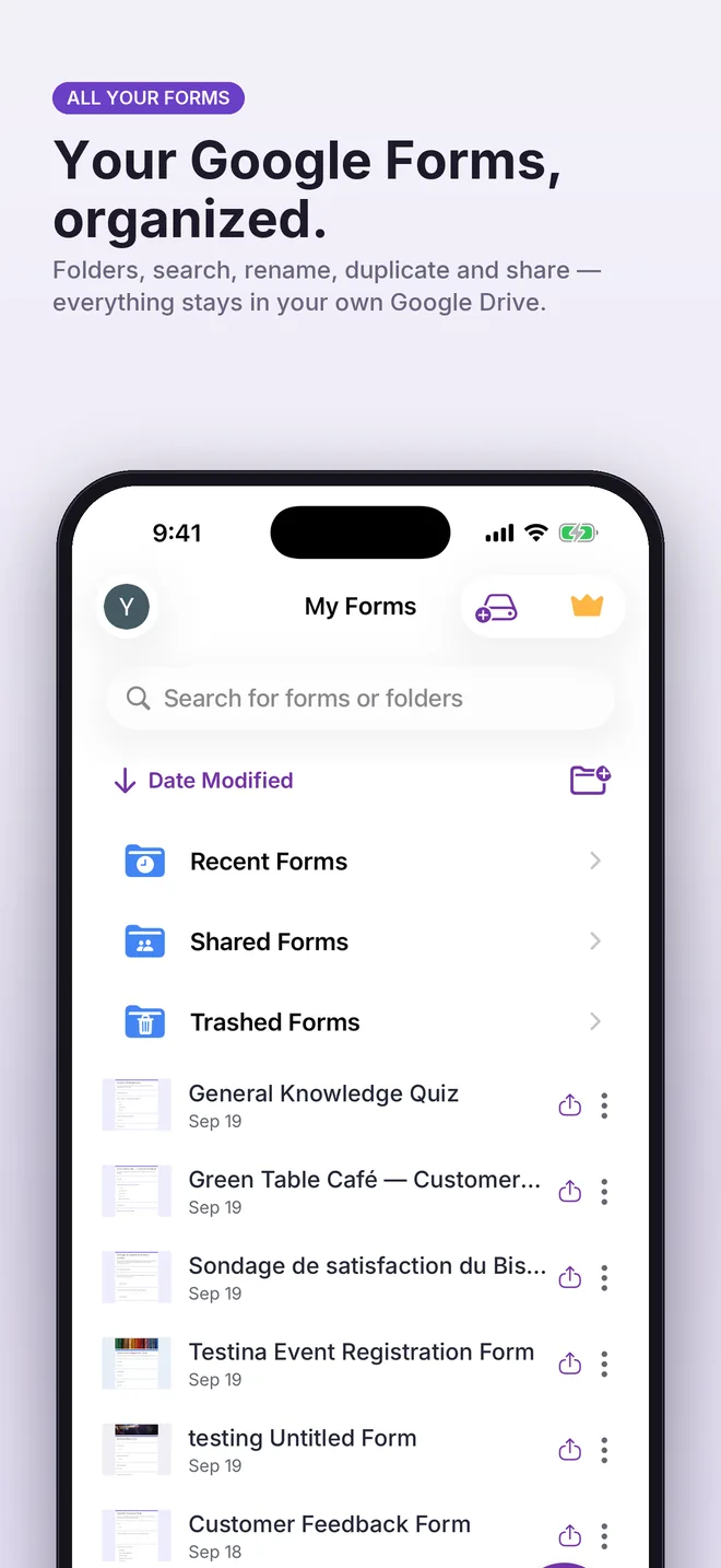 Your Google Forms, organized