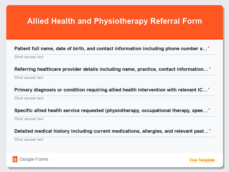 Allied Health and Physiotherapy Referral Form