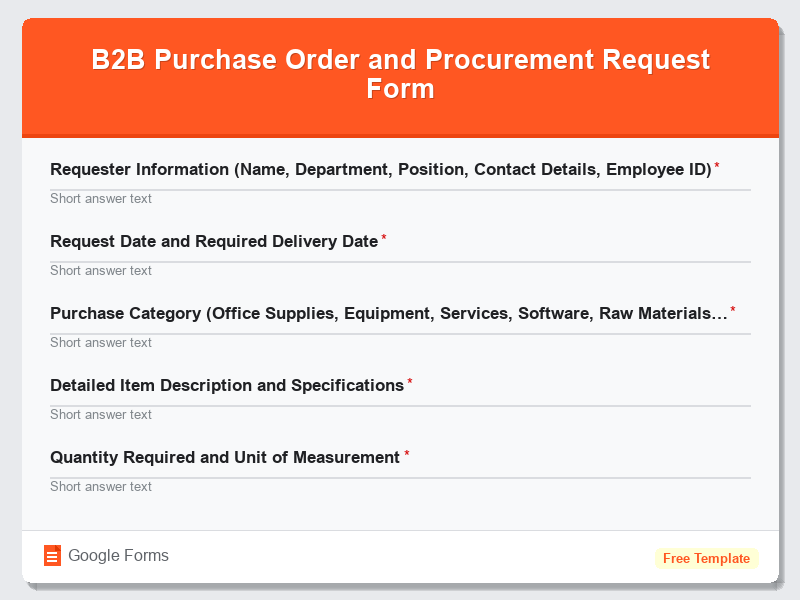 B2B Purchase Order and Procurement Request Form