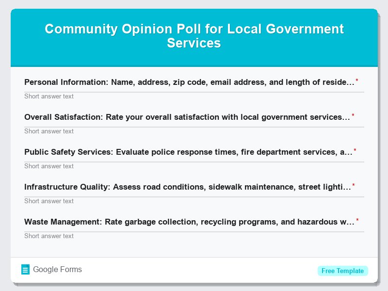 Community Opinion Poll for Local Government Services