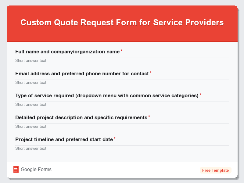 Custom Quote Request Form for Service Providers