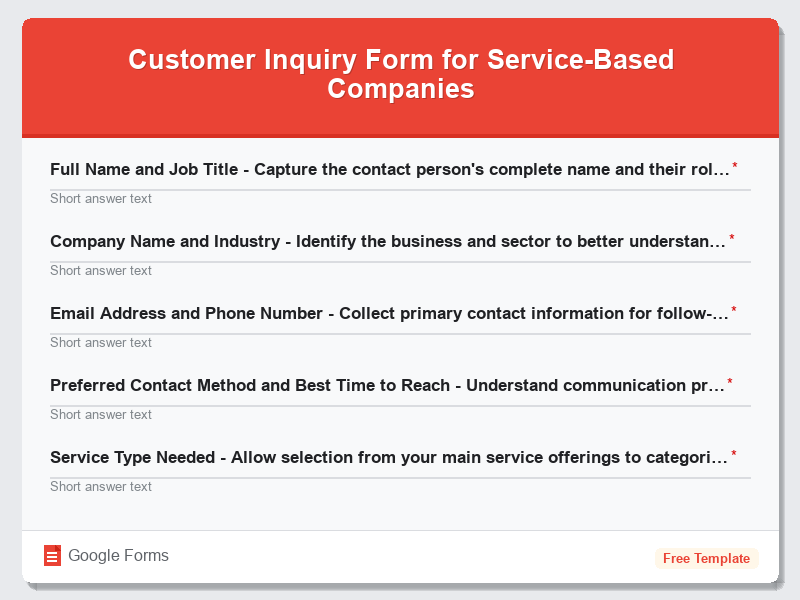 Customer Inquiry Form for Service-Based Companies