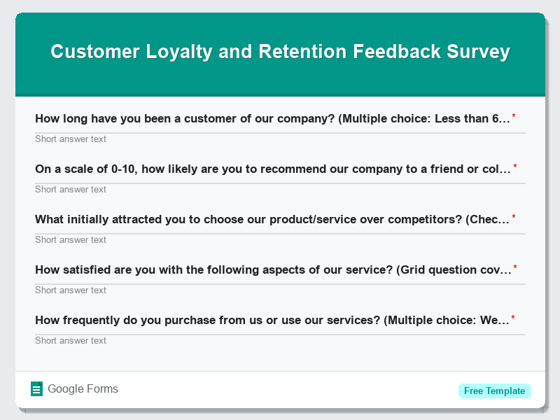 Customer Loyalty and Retention Feedback Survey