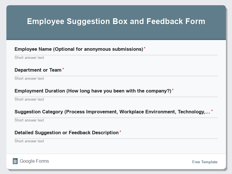 Employee Suggestion Box and Feedback Form