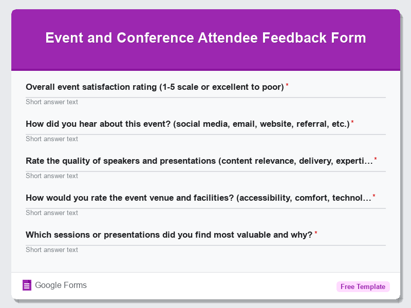 Event and Conference Attendee Feedback Form