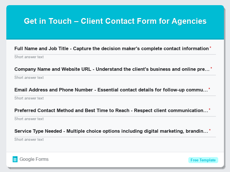 Get in Touch – Client Contact Form for Agencies