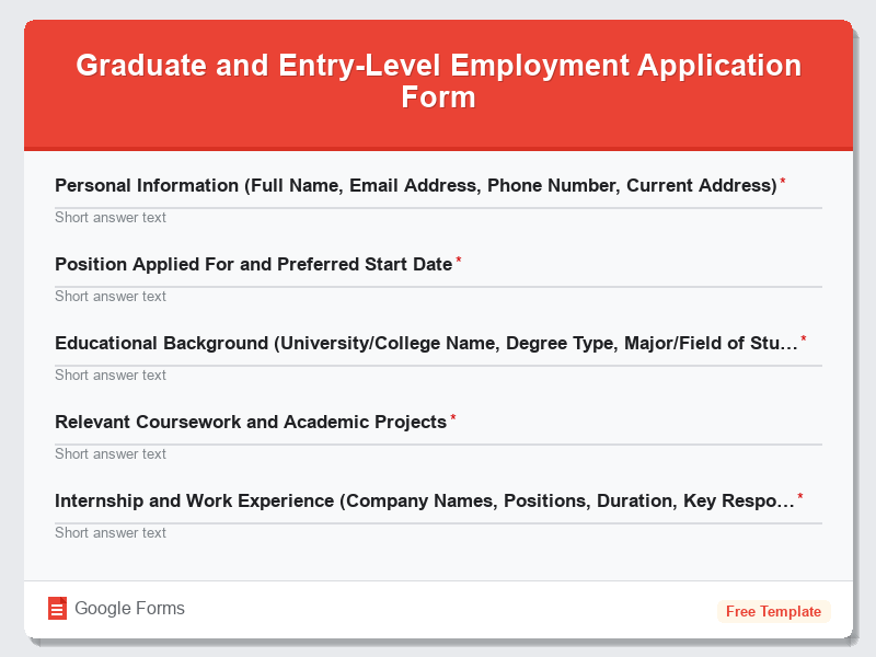 Graduate and Entry-Level Employment Application Form