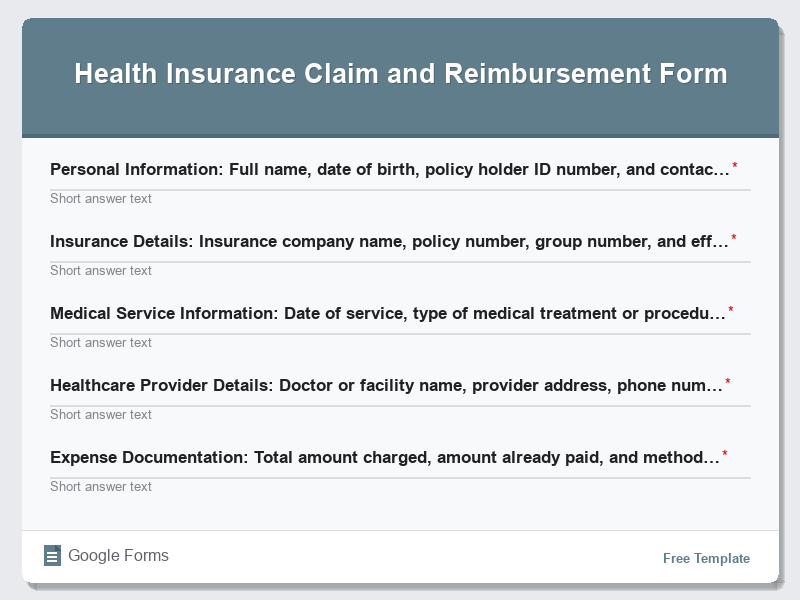 Health Insurance Claim and Reimbursement Form
