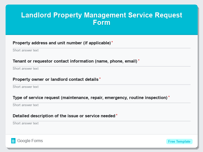 Landlord Property Management Service Request Form