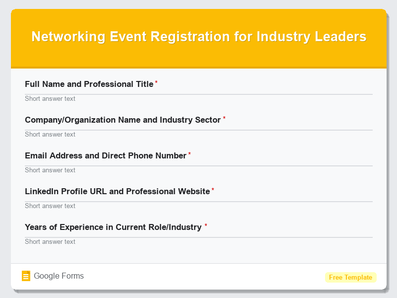 Networking Event Registration for Industry Leaders