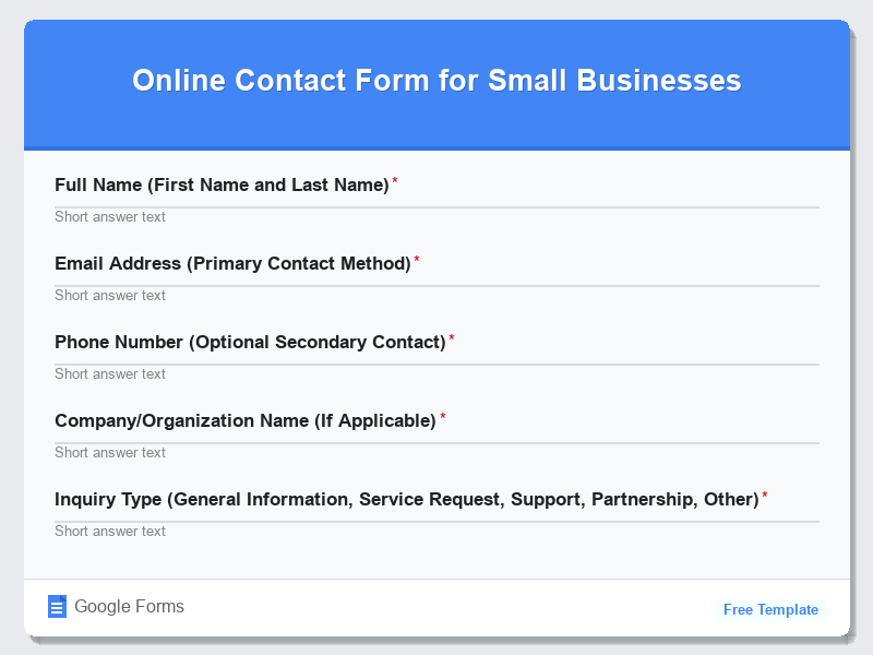 Online Contact Form for Small Businesses