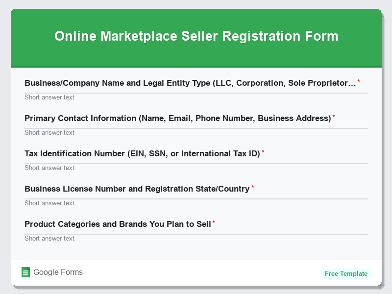 Online Marketplace Seller Registration Form