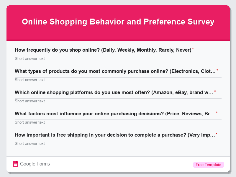 Online Shopping Behavior and Preference Survey