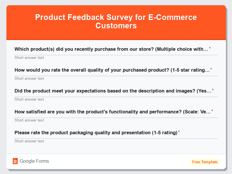 Product Feedback Survey for E-Commerce Customers