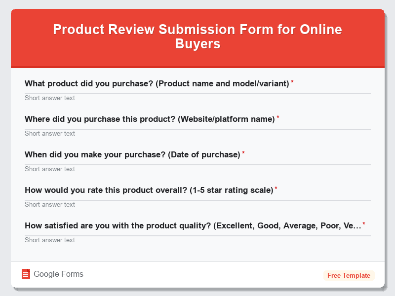 Product Review Submission Form for Online Buyers