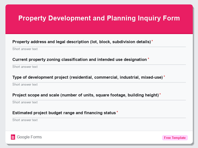 Property Development and Planning Inquiry Form