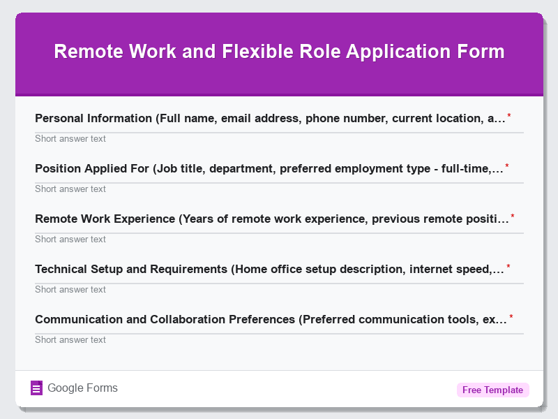 Remote Work and Flexible Role Application Form