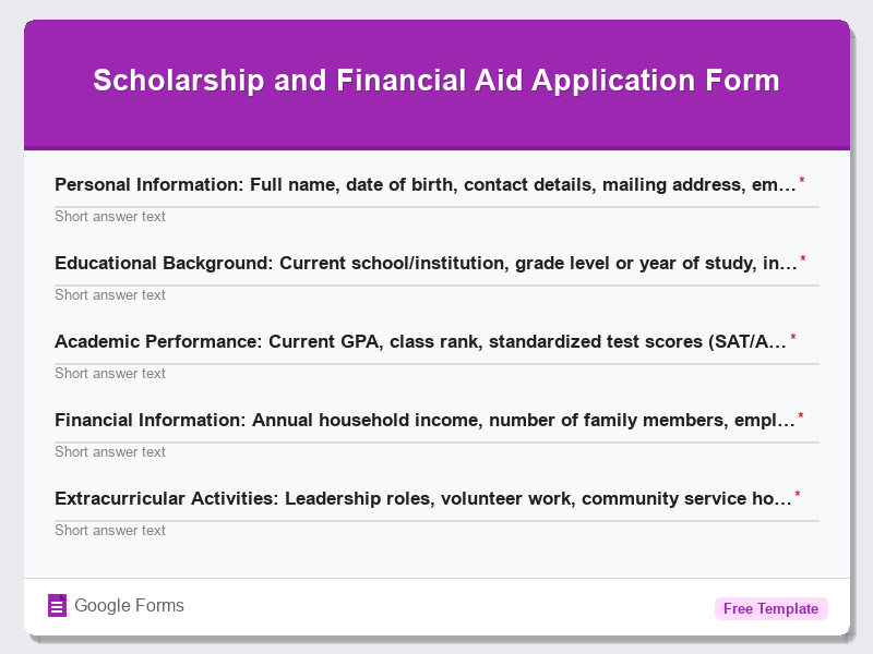 Scholarship and Financial Aid Application Form