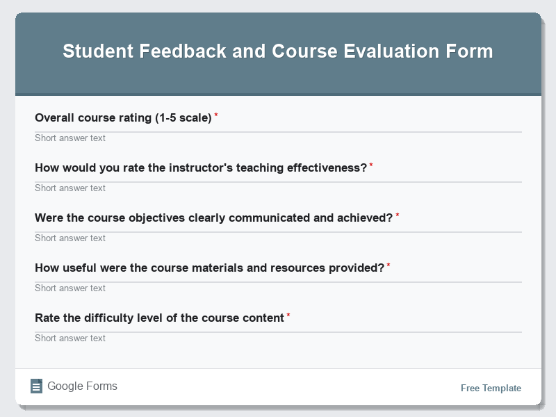 Student Feedback and Course Evaluation Form