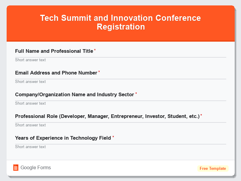Tech Summit and Innovation Conference Registration