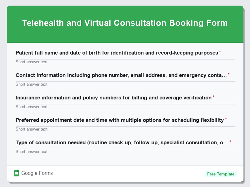Telehealth and Virtual Consultation Booking Form