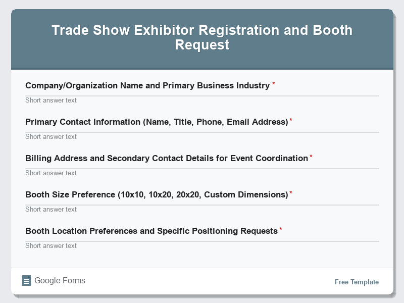 Trade Show Exhibitor Registration and Booth Request