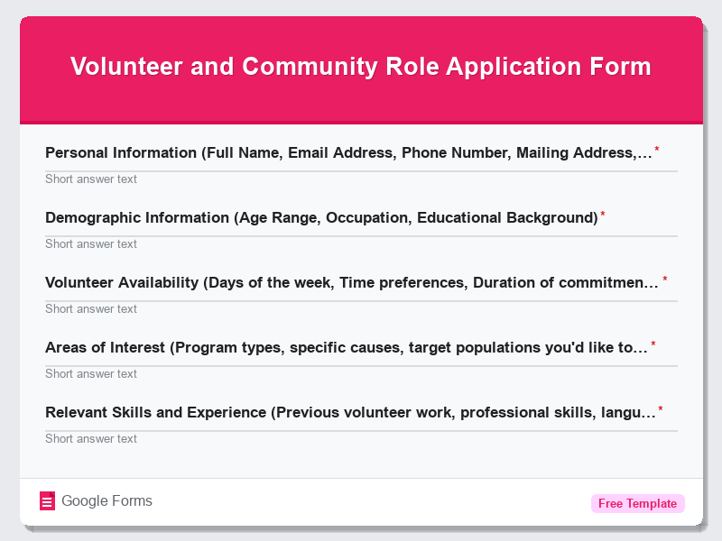 Volunteer and Community Role Application Form